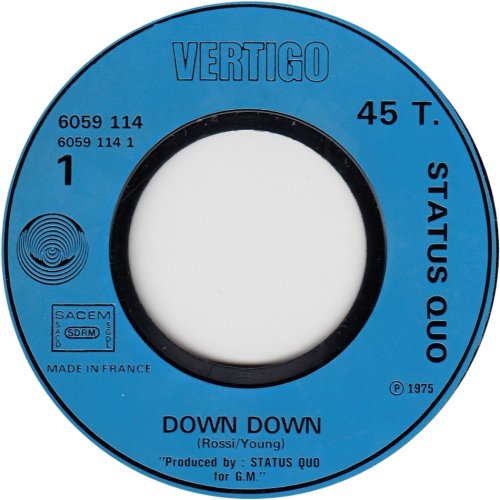 DOWN DOWN Blue Injection Label Side A