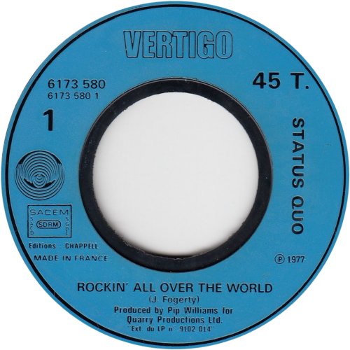 ROCKIN' ALL OVER THE WORLD Blue Injection Label Side A