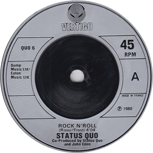 ROCK N' ROLL (MADE IN FRANCE FOR UK) Silver Injection Label for UK Side A