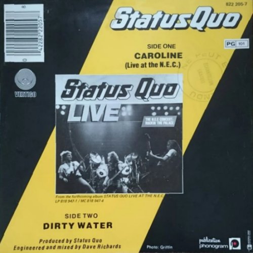 CAROLINE (LIVE AT THE NEC) Picture Sleeve Rear