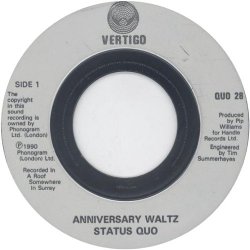 ANNIVERSARY WALTZ PART ONE Dinked Silver Injection Label for UK Side A