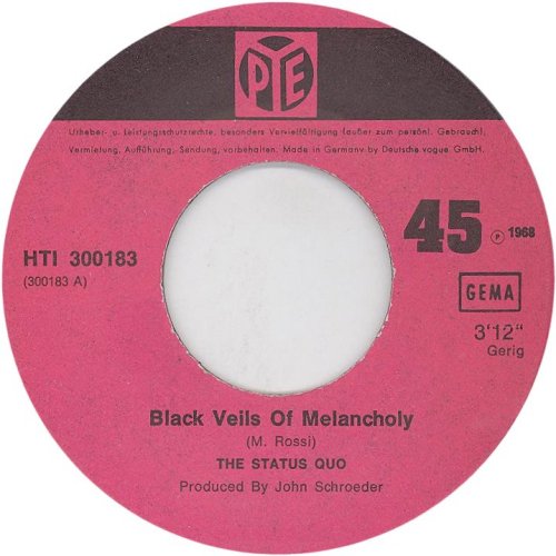 BLACK VEILS OF MELANCHOLY Label 1 Side A