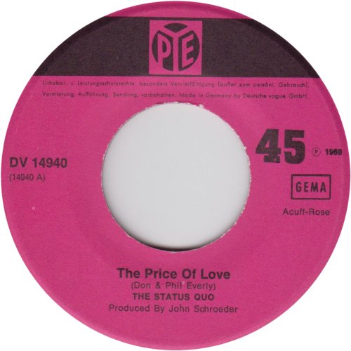 THE PRICE OF LOVE Label Side A