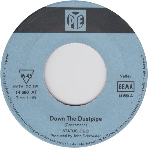 DOWN THE DUSTPIPE (REISSUE) Label Side A