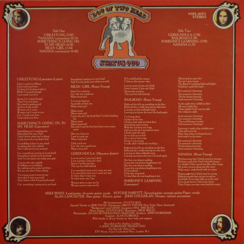 DOG OF TWO HEAD Standard Gatefold Sleeve Rear