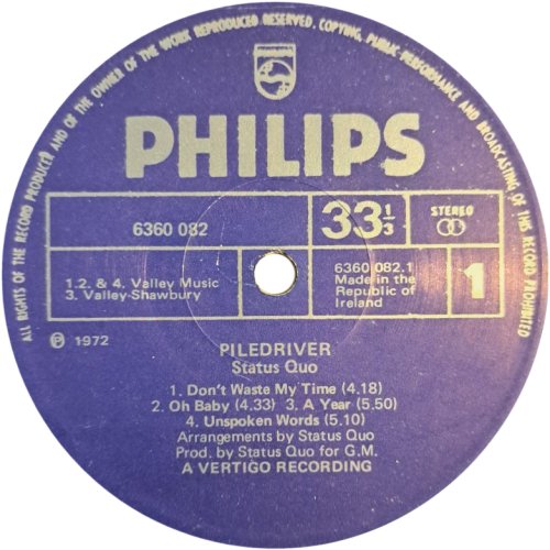 PILEDRIVER Label 1 Side A