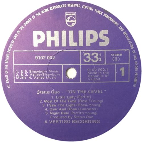 ON THE LEVEL Label Side A