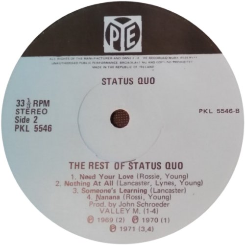 THE REST OF Label Side B