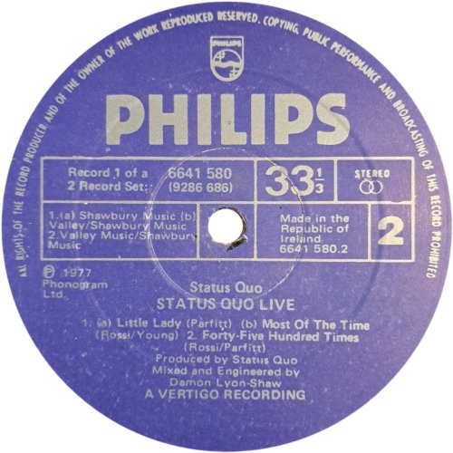 LIVE Disc 1 Label Side B