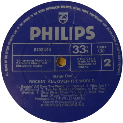 ROCKIN' ALL OVER THE WORLD Label Side B