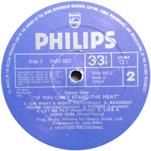 IF YOU CAN'T STAND THE HEAT Label Side B