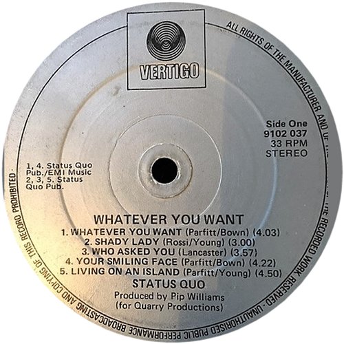 WHATEVER YOU WANT Label Side A