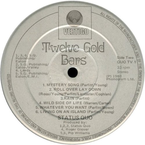12 GOLD BARS Label Side B