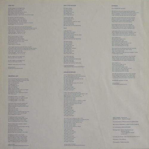 NEVER TOO LATE Inner Sleeve Side B