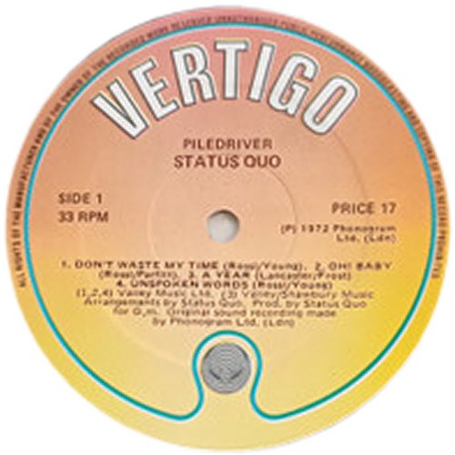 PILEDRIVER (REISSUE) Label Side A