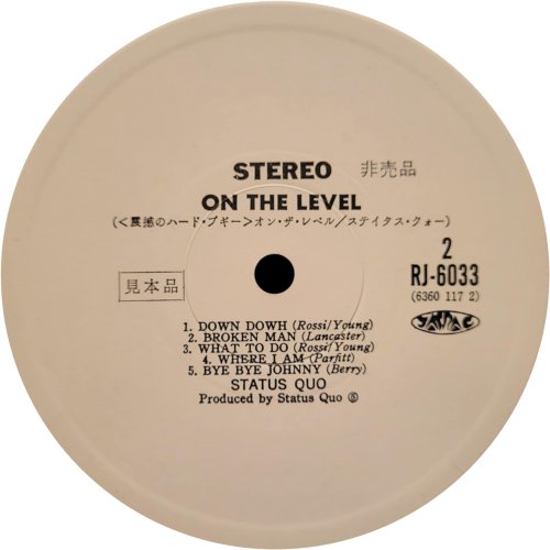 ON THE LEVEL Promo Label Side B
