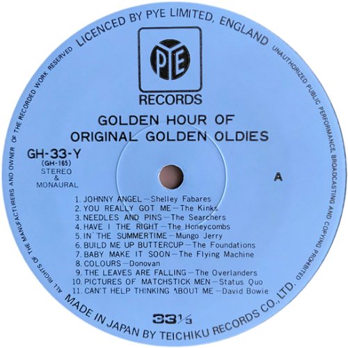 GOLDEN HOUR OF ORIGINAL GOLDEN OLDIES Blue Label Side A
