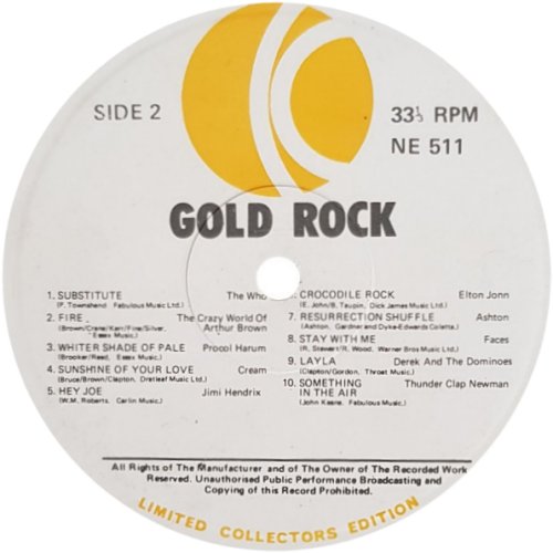 GOLD ROCK Label Side B