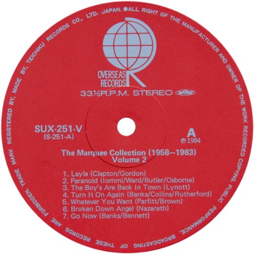 MARQUEE - THE COLLECTION 1958-1983 VOL 2 Label Side A