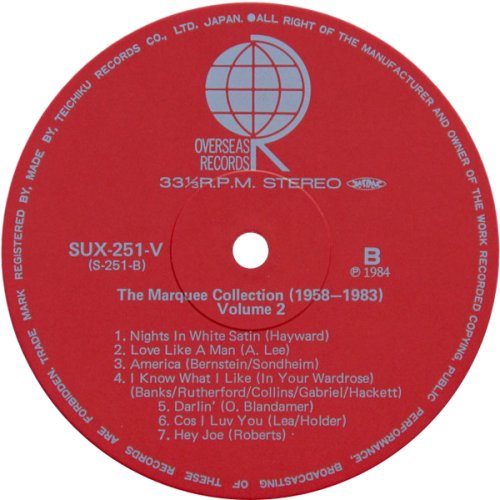 MARQUEE - THE COLLECTION 1958-1983 VOL 2 Label Side B