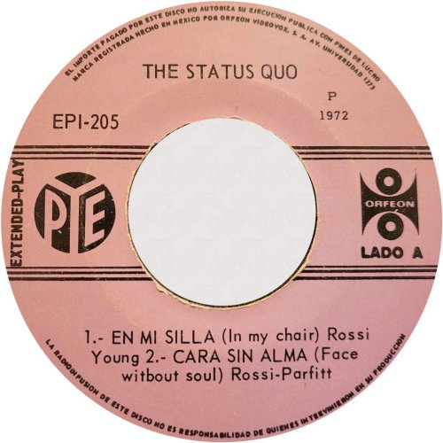 IN MY CHAIR (REISSUE) Pink Label Side A
