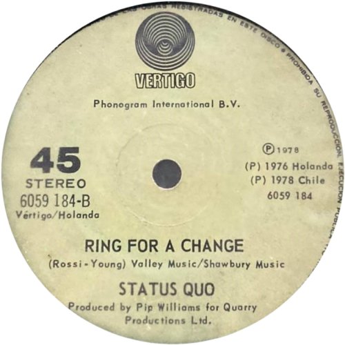 CHILE: ROCKIN' ALL OVER THE WORLD Label Side B