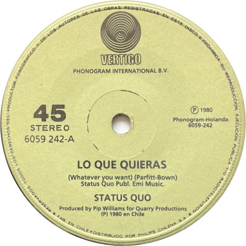 CHILE: WHATEVER YOU WANT Label Side A