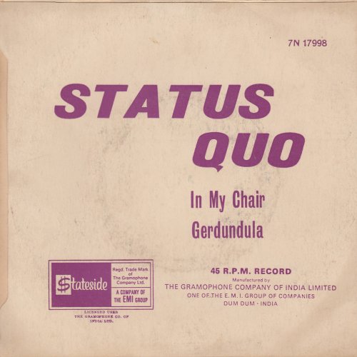 INDIA: IN MY CHAIR Picture Sleeve Rear