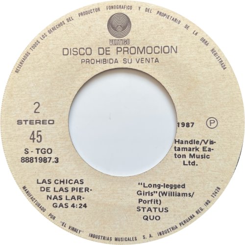 PERU: DREAMIN' Promo Label Side B