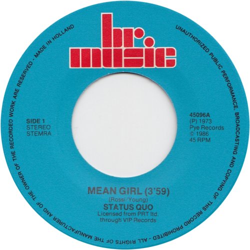 MEAN GIRL (REISSUE) Label Side A