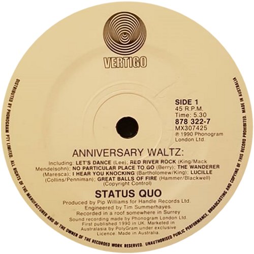 ANNIVERSARY WALTZ Label Side A