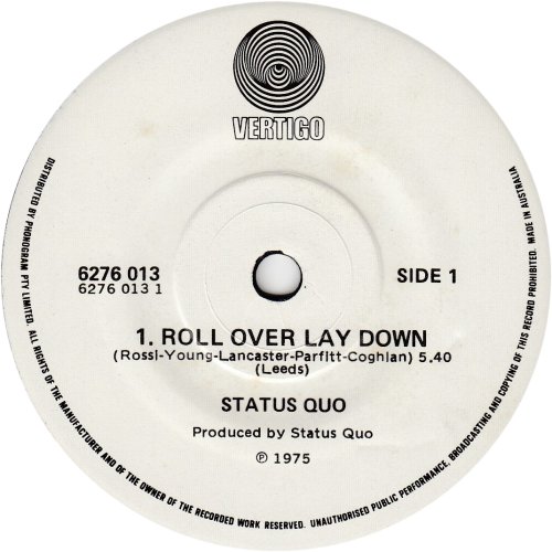 ROLL OVER LAY DOWN Label 1 Side A