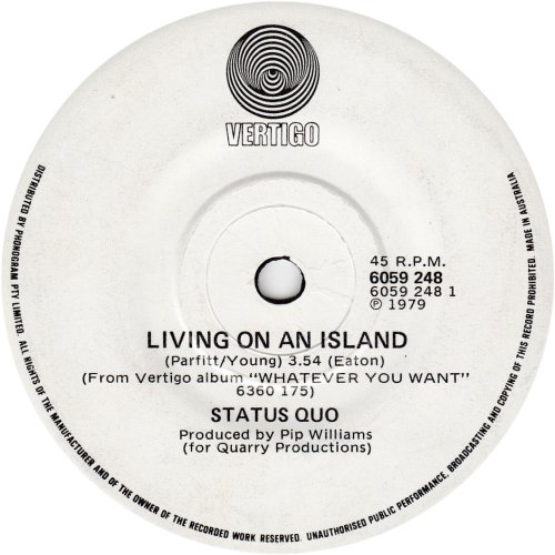 LIVING ON AN ISLAND Label Side A