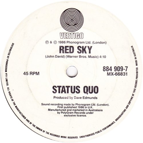 RED SKY Label Side A