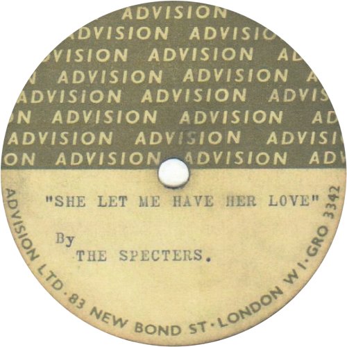 SHE LET ME HAVE HER LOVE Acetate Label