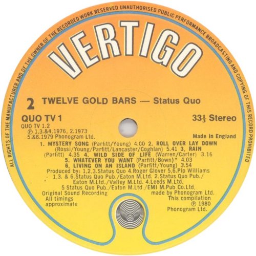 12 GOLD BARS Orange label v1 Side B