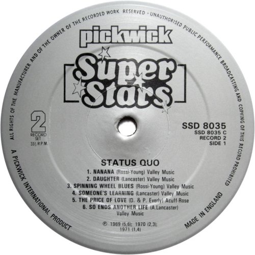STATUS QUO Disc - Reissue Side A