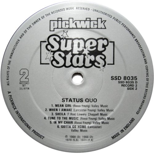 STATUS QUO Disc - Reissue Side B