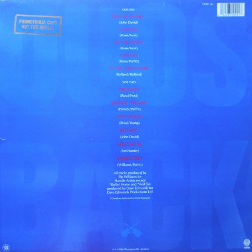 IN THE ARMY NOW Promo Embossed Sleeve Rear