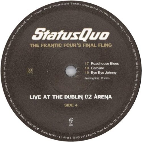 THE FRANTIC FOUR'S FINAL FLING (LIVE IN DUBLIN) Label: Disc 2 Side B