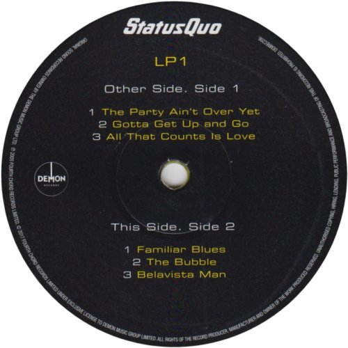 THE PARTY AIN'T OVER YET (YELLOW VINYL) Label: Disc 1 Side B