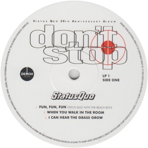 DON'T STOP (CLEAR VINYL) Label: Disc 1 Side A