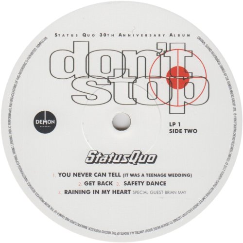 DON'T STOP (CLEAR VINYL) Label: Disc 1 Side B