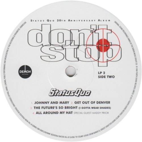 DON'T STOP (CLEAR VINYL) Label: Disc 2 Side B