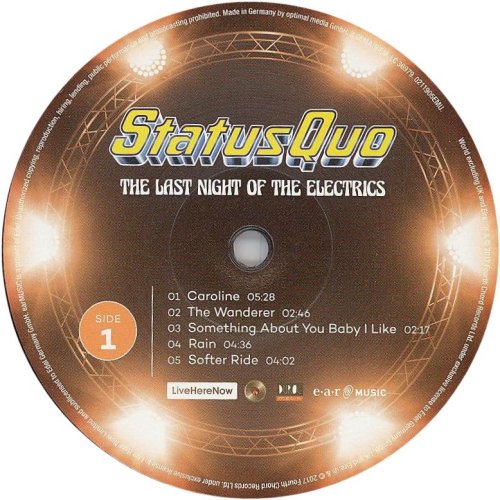 THE LAST NIGHT OF THE ELECTRICS Black Vinyl Label: Disc 1 Side A