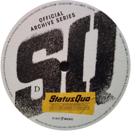 OFFICIAL ARCHIVE SERIES VOL 1: LIVE IN AMSTERDAM Label - Disc 2 Side B