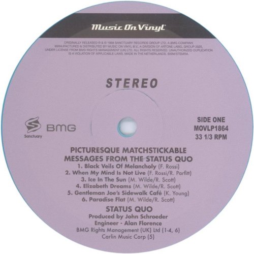 PICTURESQUE MATCHSTICKABLE MESSAGES (2025 REISSUE) Label Side A