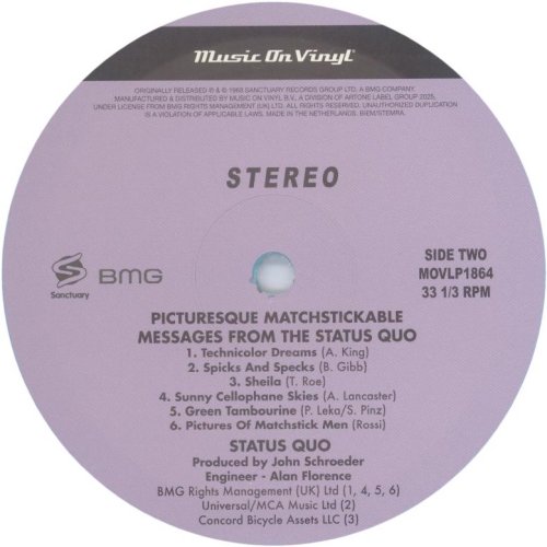 PICTURESQUE MATCHSTICKABLE MESSAGES (2025 REISSUE) Label Side B