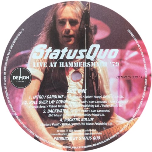 LIVE AT HAMMERSMITH '79 DISC 1 LABEL Side A