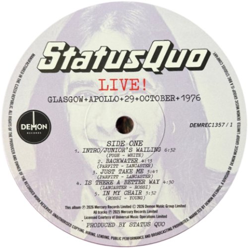 LIVE! GLASGOW+APOLLO+29+OCTOBER+1976 Disc 1 Side A